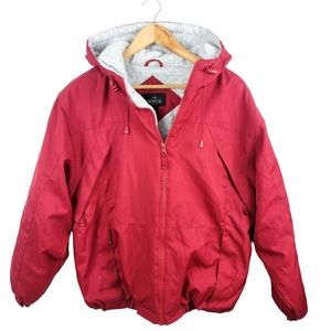 RedHead Bomber Jacket Men Small Red Cold Winter Warm Coat Hoodie Zip Up Casual